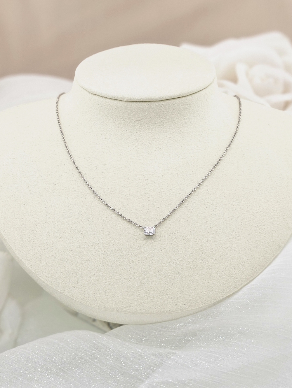 Nadri Necklace Modern Luv Small Emerald Cut Necklace Cubic Zirconia Pendant Gift - Picture 2 of 5